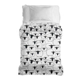 Manta terapéutica original - Funda de algodón blanca con ovejas