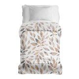 Manta terapéutica original - Funda de algodón blanca con ramas marrón claro