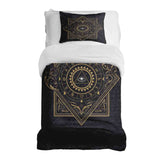 Set de ropa de cama con manta terapéutica negro místico mandala