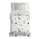 Juego de ropa de cama para terapia con animales del zoológico blanco