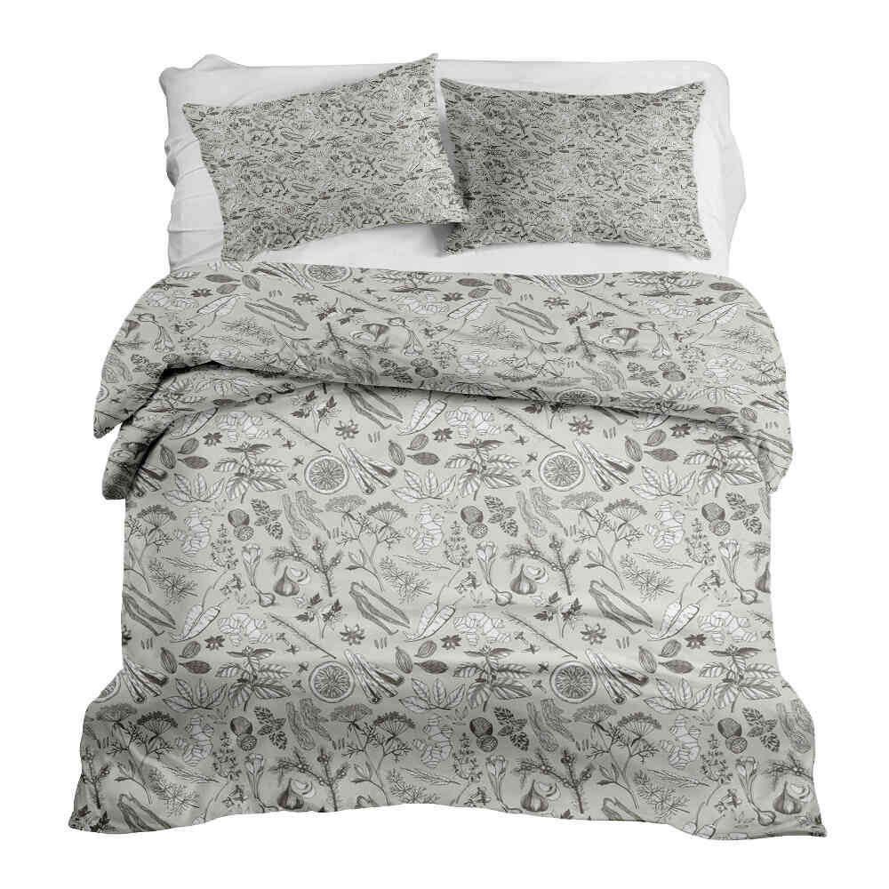 Set de ropa de cama y mantas terapéuticas gris especia