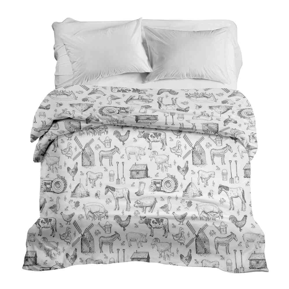 Manta terapéutica original - Funda de algodón gris granja