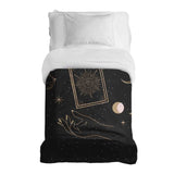 Manta terapéutica original - Funda de algodón negra con sol, luna y estrellas
