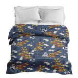 Manta terapéutica original - Funda de algodón azul con ramo de flores