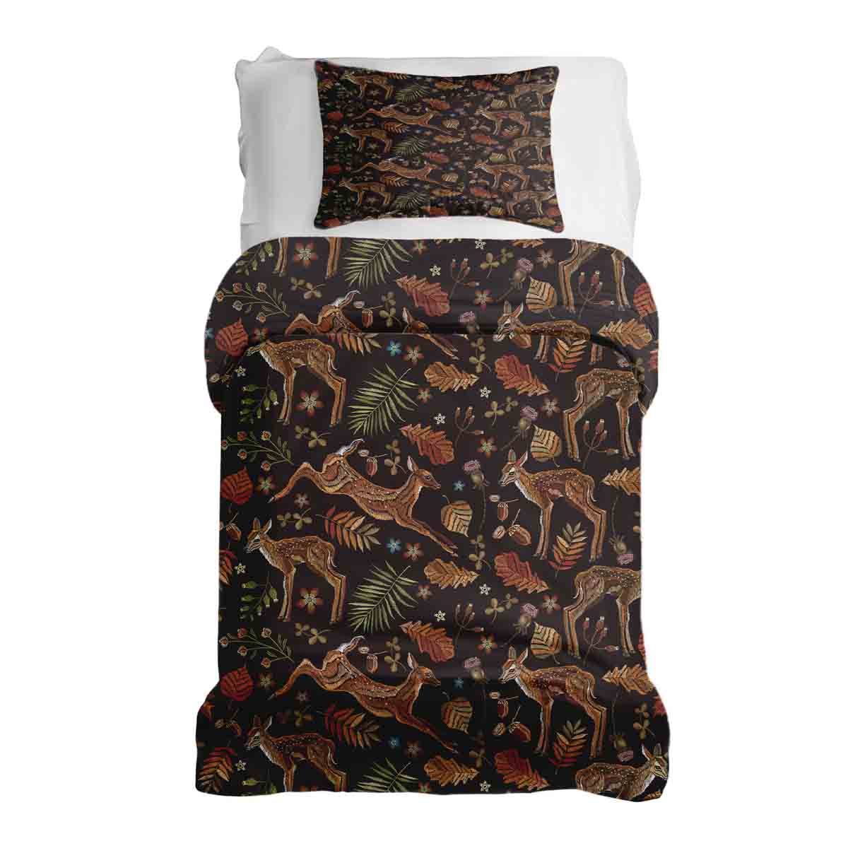 Original Therapiedecke - Juego de Ropa de Cama de Algodón Marrón con Ciervo