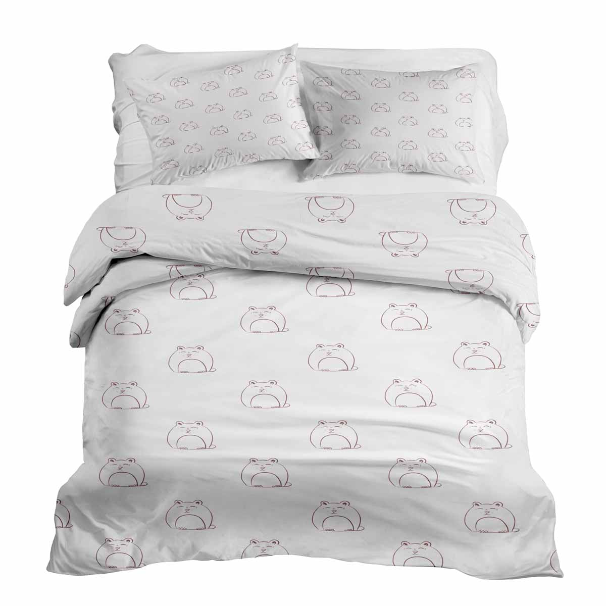 Juego de ropa de cama con manta terapéutica blanca con gato