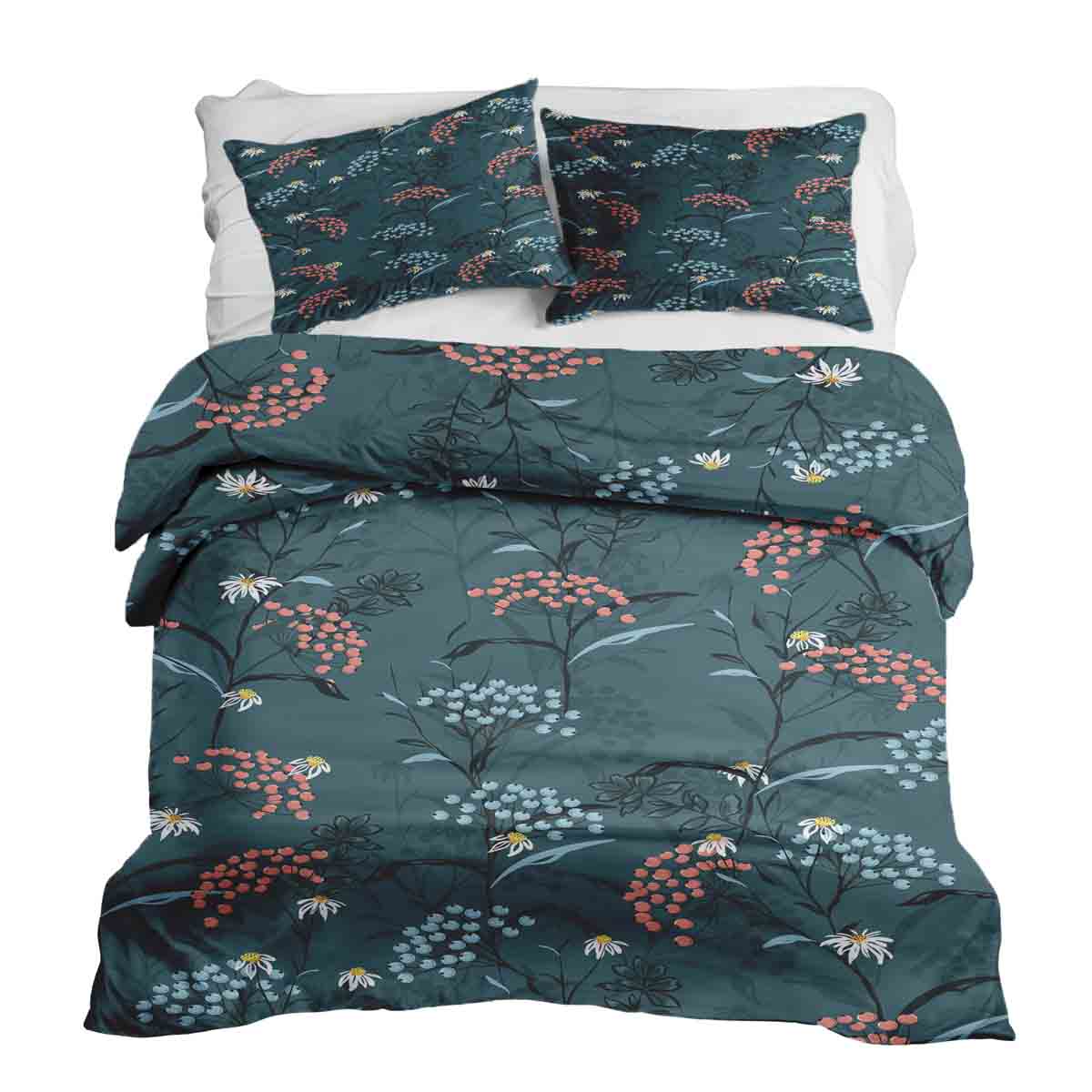 Juego de ropa de cama con manta terapéutica Flores de primavera