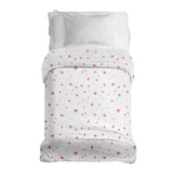 Manta terapéutica original - Funda de algodón rosa con corazones y flores