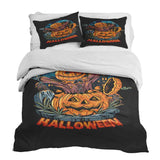 Juego de ropa de cama con manta terapéutica Halloween Calabaza