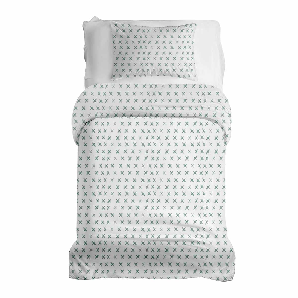 Set de ropa de cama con mantas terapéuticas con cruces verdes