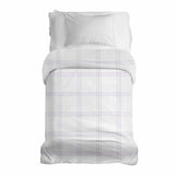 Manta terapéutica original - Funda de algodón blanca con rayas moradas