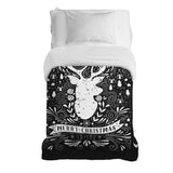 Manta terapéutica original - Funda de algodón negra Feliz Navidad