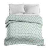 Manta terapéutica original - Funda de algodón verde con abetos