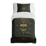 Juego de ropa de cama con manta terapéutica y bola de cristal