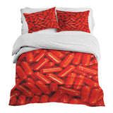 Juego de ropa de cama con manta terapéutica rojo tabletas