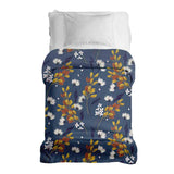 Manta terapéutica original - Funda de algodón azul con ramo de flores