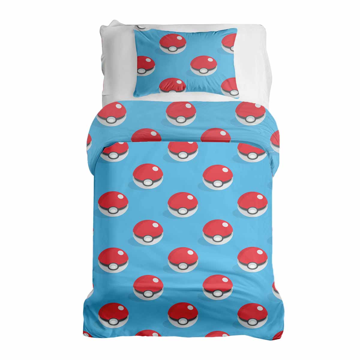 Juego de ropa de cama para terapia en azul claro con Pokemon