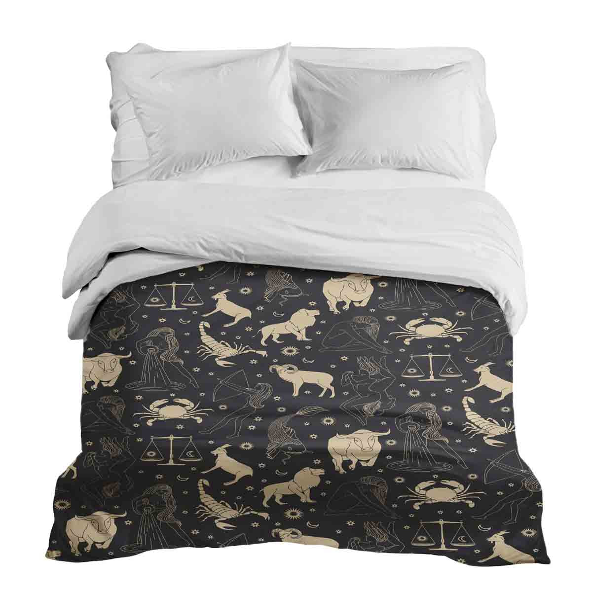 Manta terapéutica original - Funda de algodón negra con constelaciones