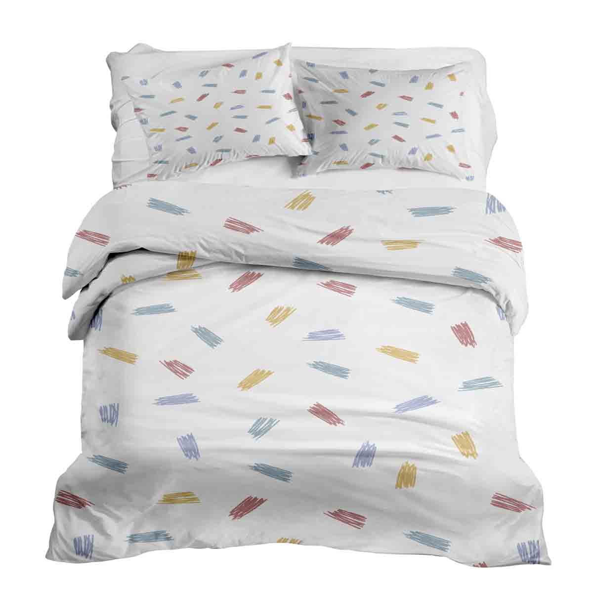 Juego de ropa de cama con mantas terapéuticas y rayas de colores