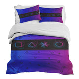 Set de ropa de cama con mantas terapéuticas moradas con formas