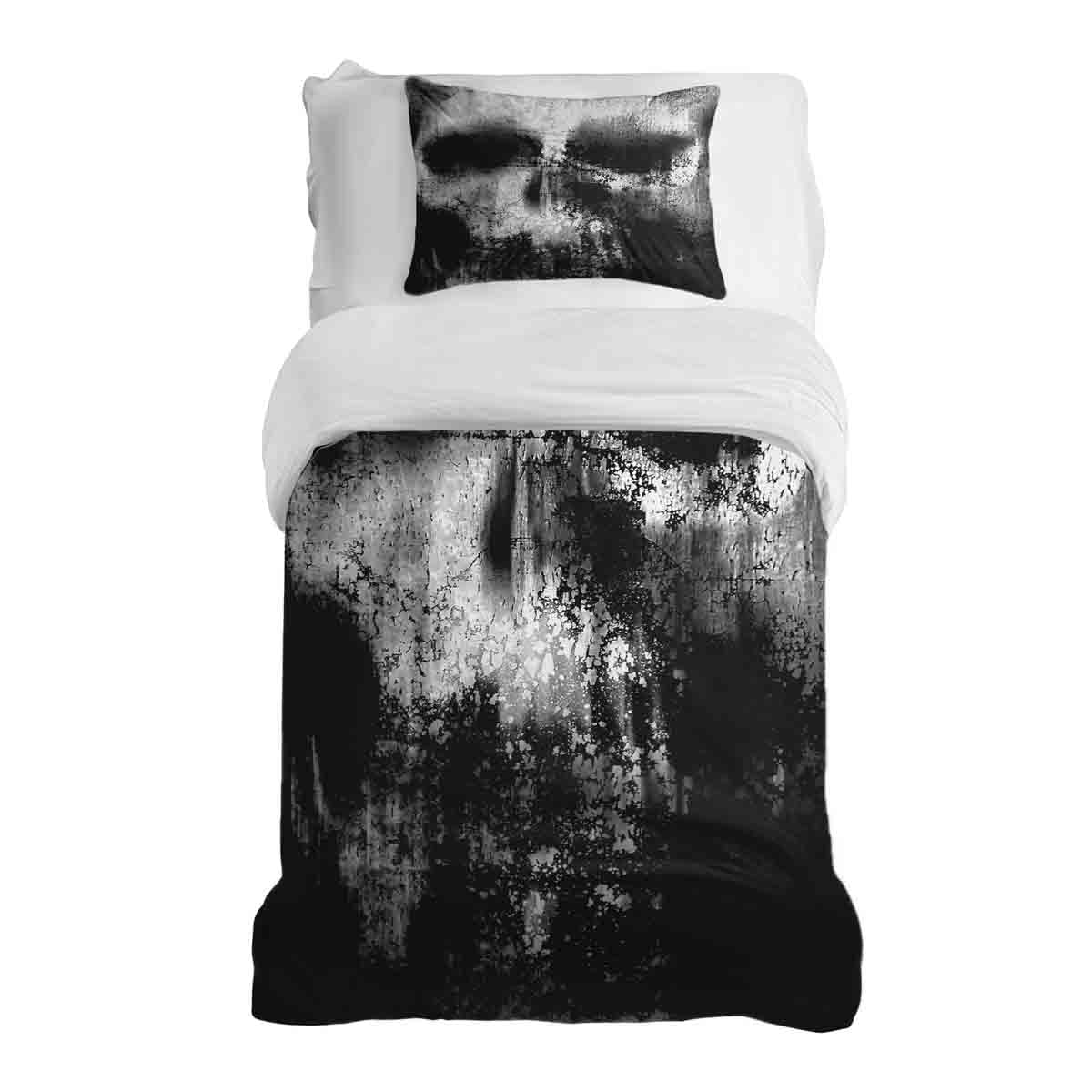 Juego de ropa de cama con manta terapéutica negra con patrón jaspeado