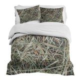 Juego de ropa de cama con manta terapéutica blanca con paja