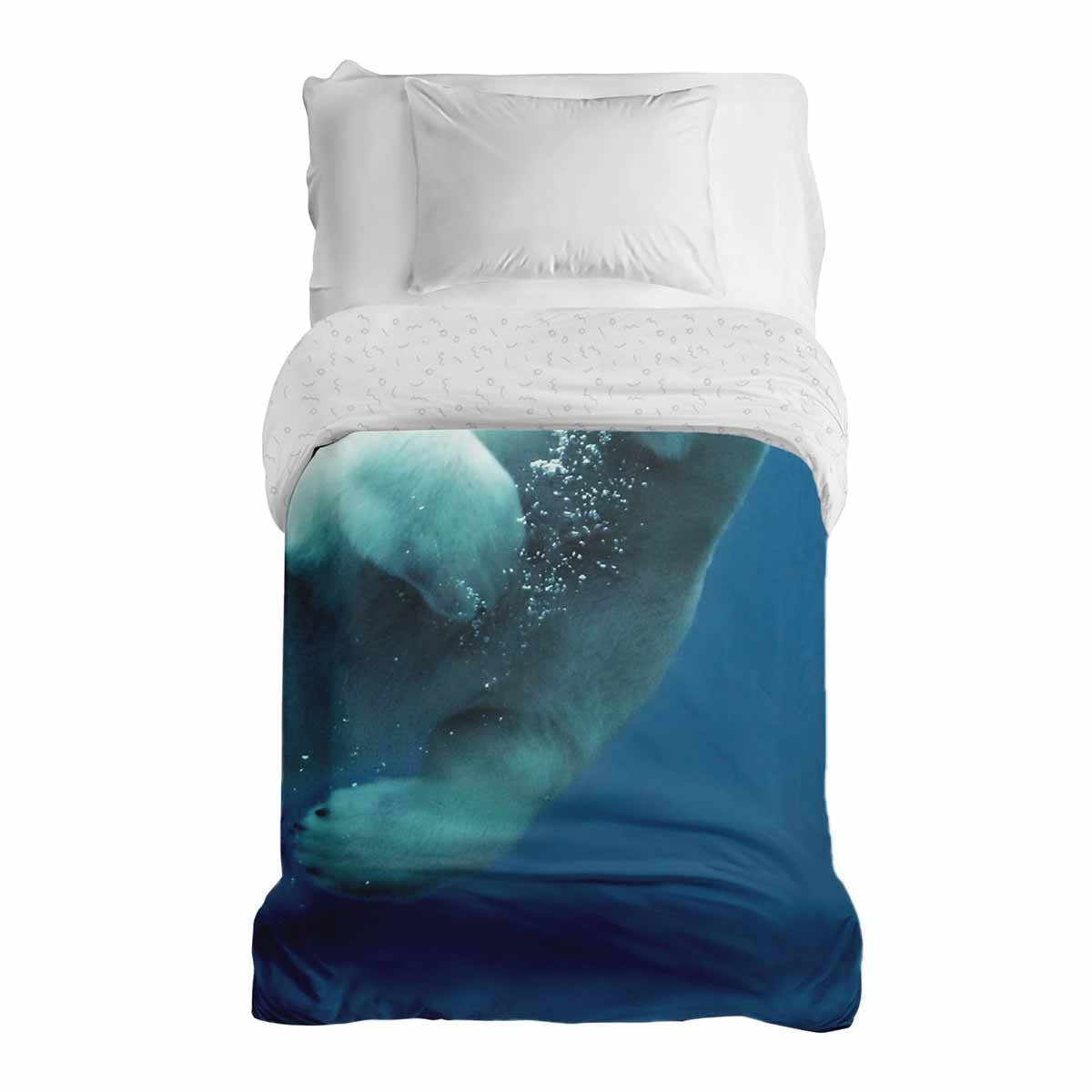 Manta terapéutica original - Funda de algodón azul con oso polar