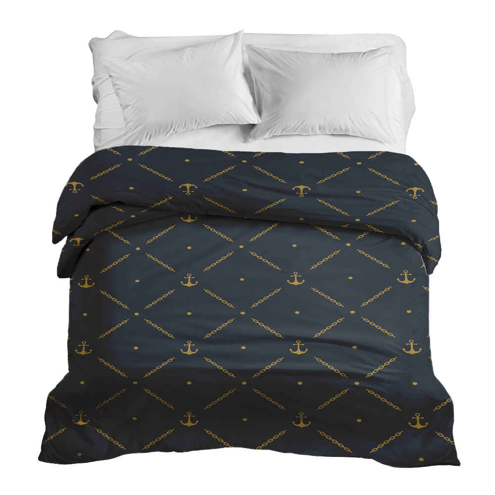 Manta terapéutica original - Funda de algodón azul con ancla