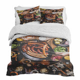 Set de ropa de cama con manta terapéutica y plato para salchichas