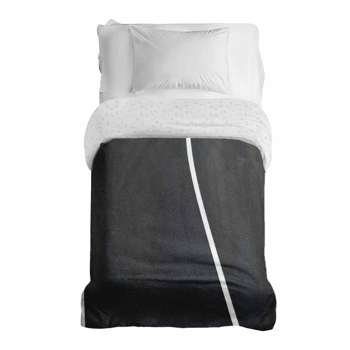 Manta terapéutica original - Funda de algodón gris oscuro con raya blanca