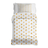 Set de ropa de cama con manta terapéutica y flores amarillas