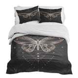 Juego de ropa de cama con manta terapéutica negro con mariposa
