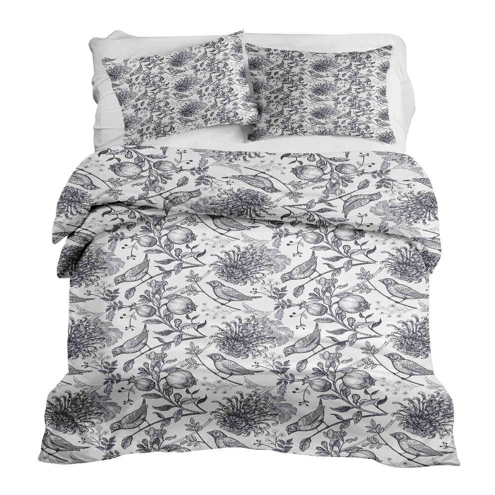 Set de ropa de cama y manta terapéutica gris primavera