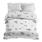 Manta terapéutica original - Funda de algodón blanca con ramas de muérdago