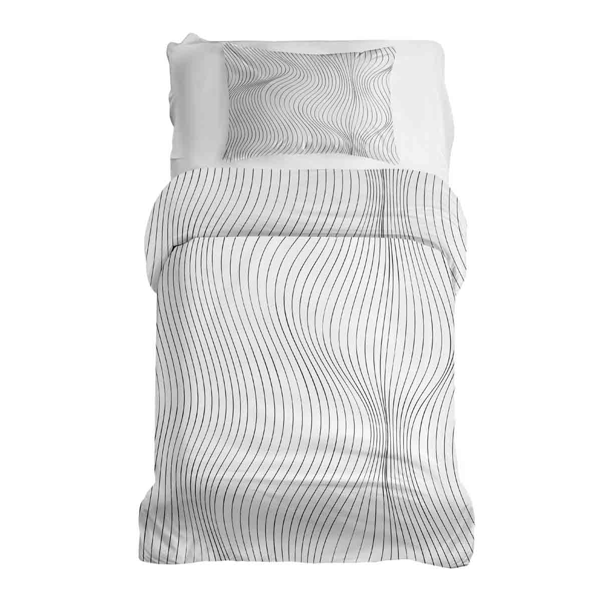 Juego de ropa de cama con manta terapéutica Ondas de radio negras