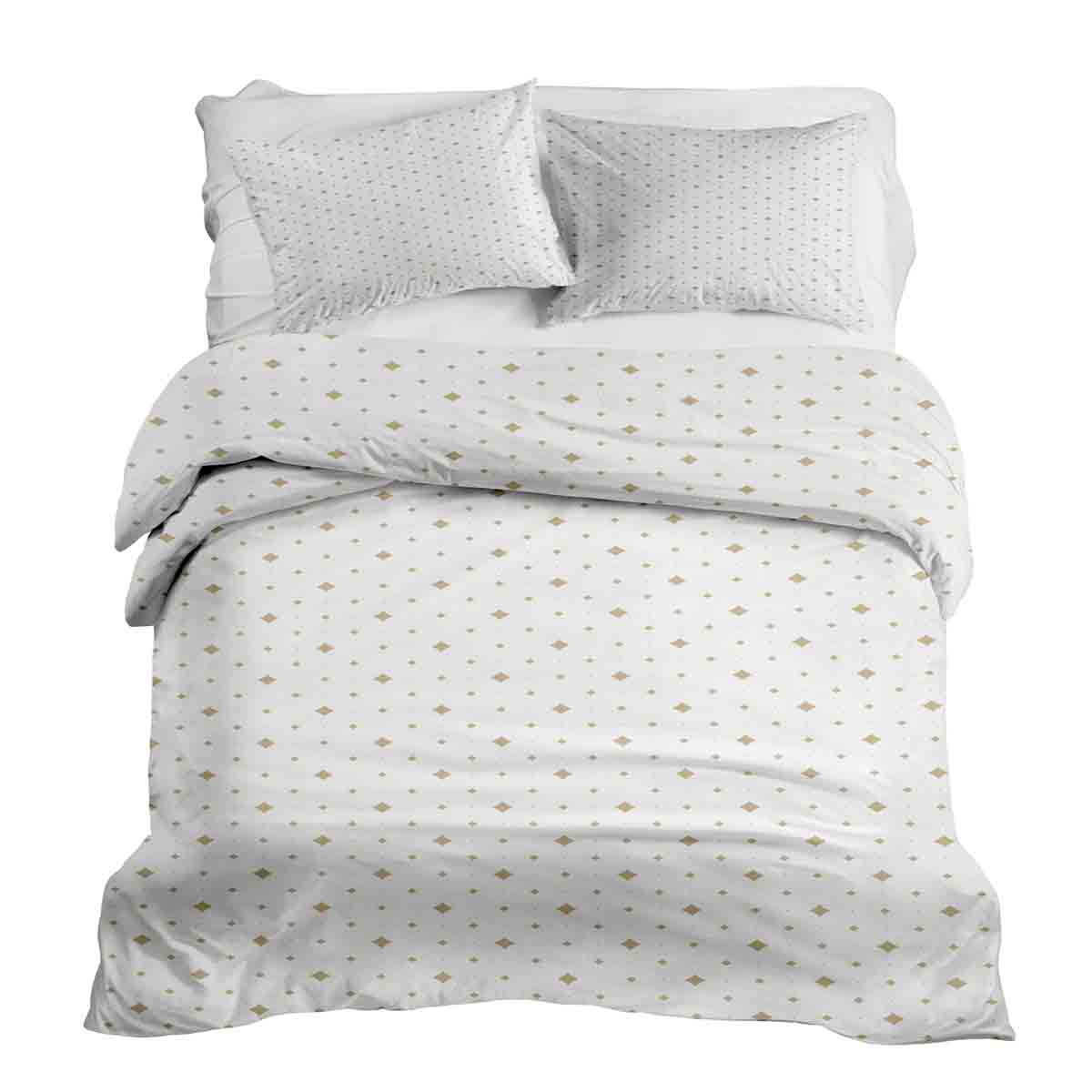 Set de ropa de cama con mantas terapéuticas cuadrados dorados