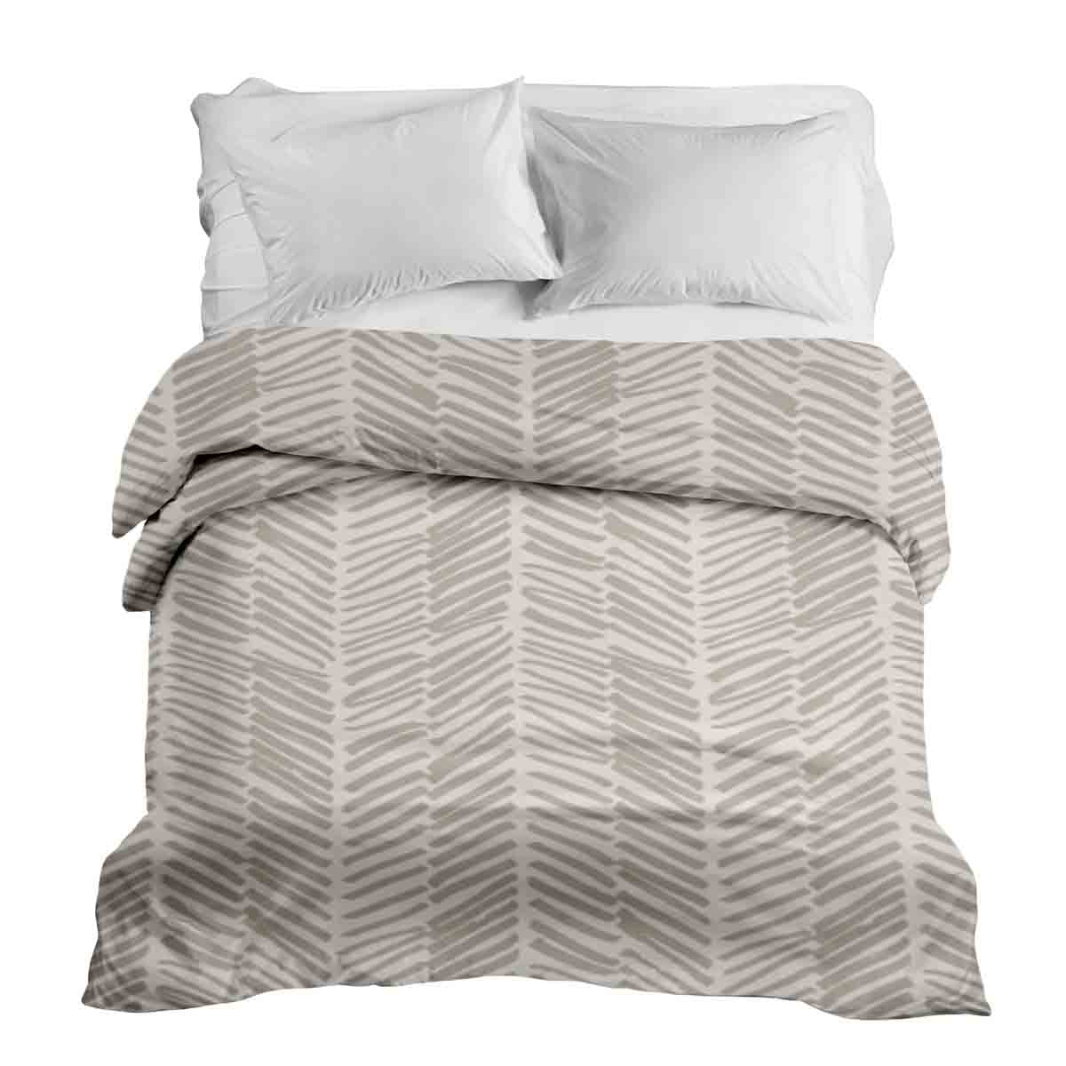 Manta terapéutica original - Funda de algodón beige con rayas