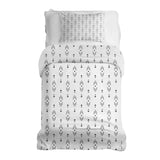 Juego de ropa de cama con manta terapéutica blanca con patrón de flechas negras