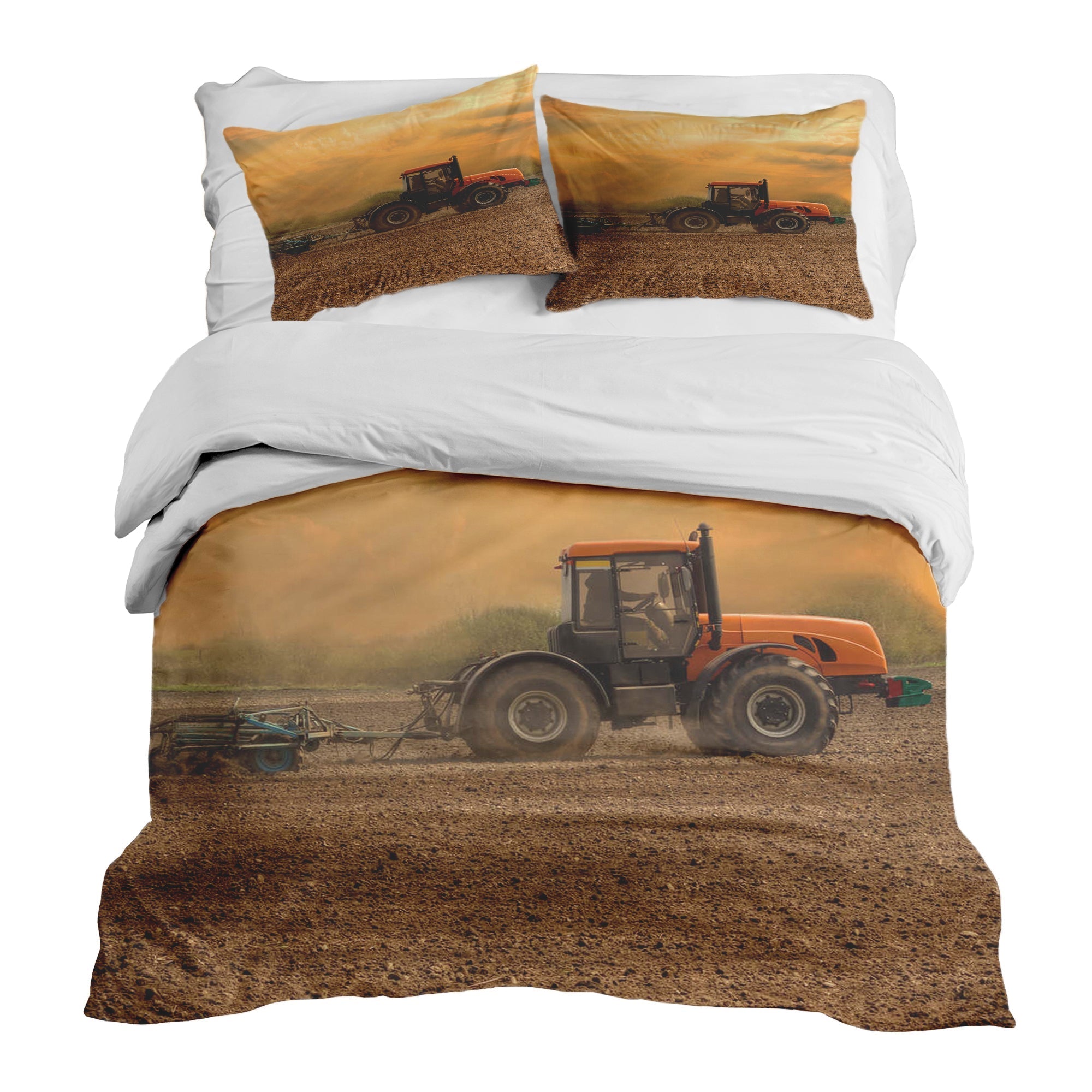 Juego de ropa de cama con manta terapéutica tractor con remolque
