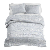 Juego de ropa de cama con manta terapéutica ondas azules