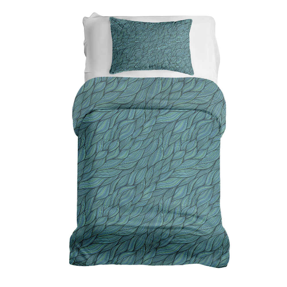 Set de ropa de cama con manta terapéutica tejido verde