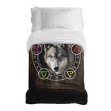 Manta terapéutica original - Funda de algodón marrón con lobo