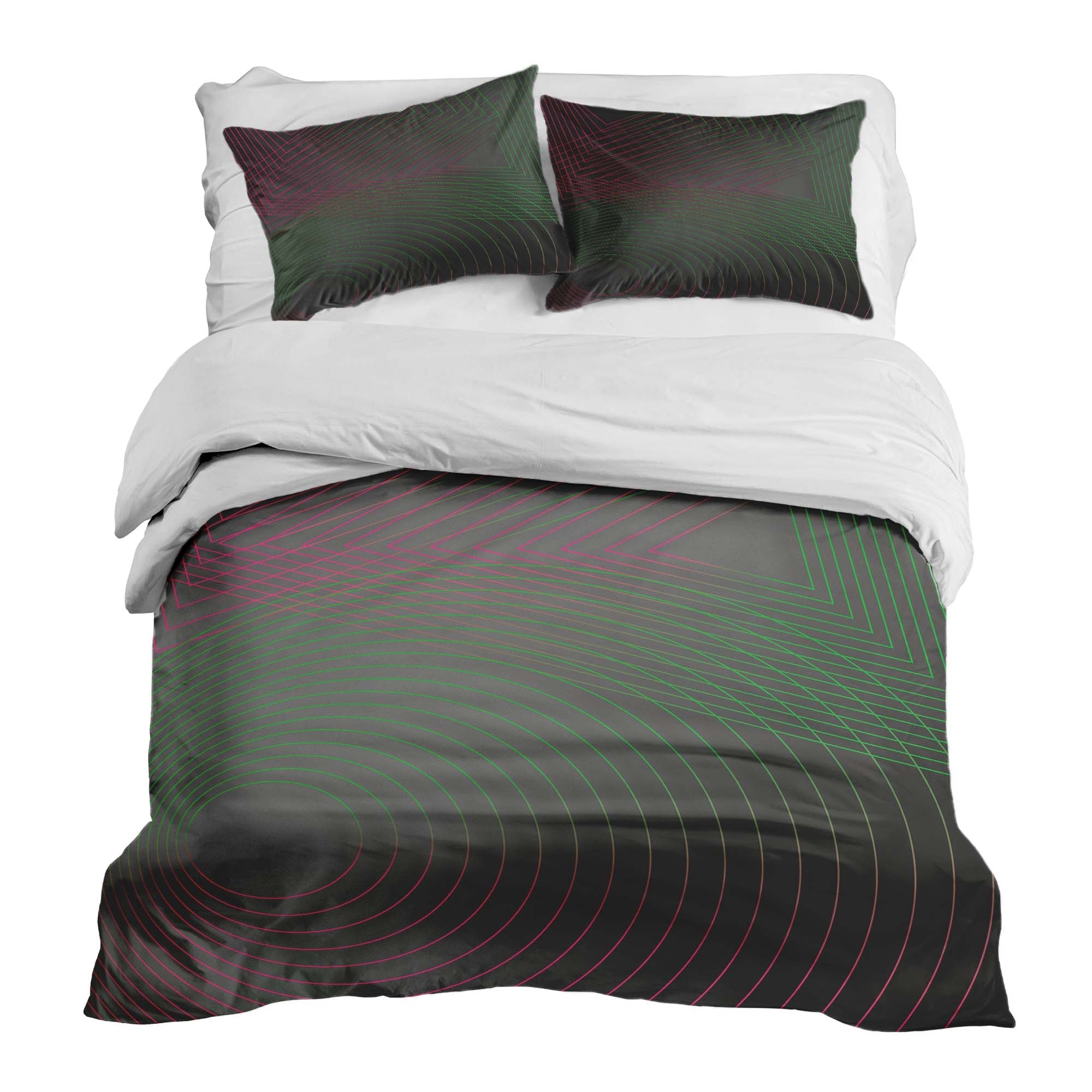 Set de ropa de cama con mantas terapéuticas, degradado de colores y formas