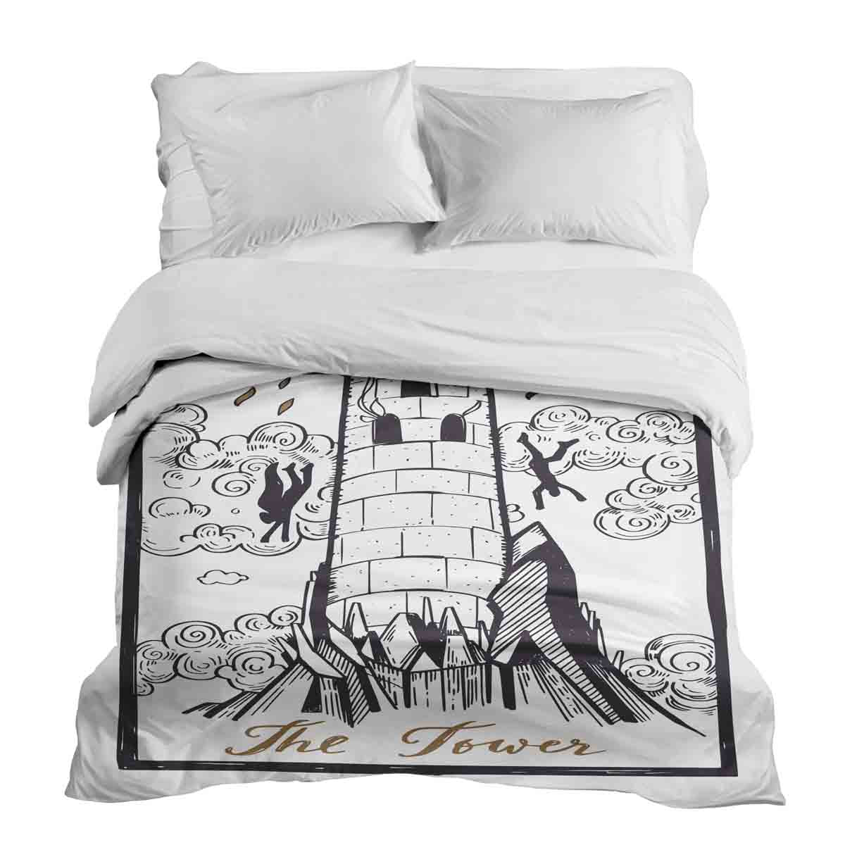 Manta terapéutica original - Funda de algodón blanca con torre