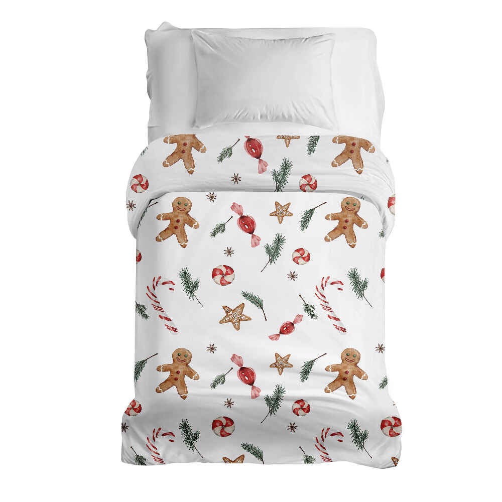 Manta terapéutica original - Funda de algodón época navideña blanca