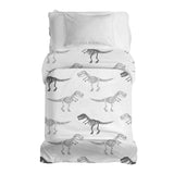 Manta terapéutica original - Funda de algodón blanca con esqueleto de dinosaurio