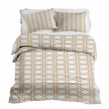 Juego de ropa de cama con manta terapéutica blanco con círculos beige