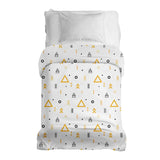 Manta terapéutica original - Funda de algodón blanca con triángulos amarillos