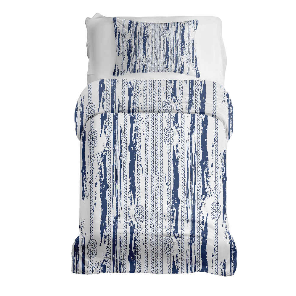 Set de ropa de cama con manta terapéutica y patrón a rayas