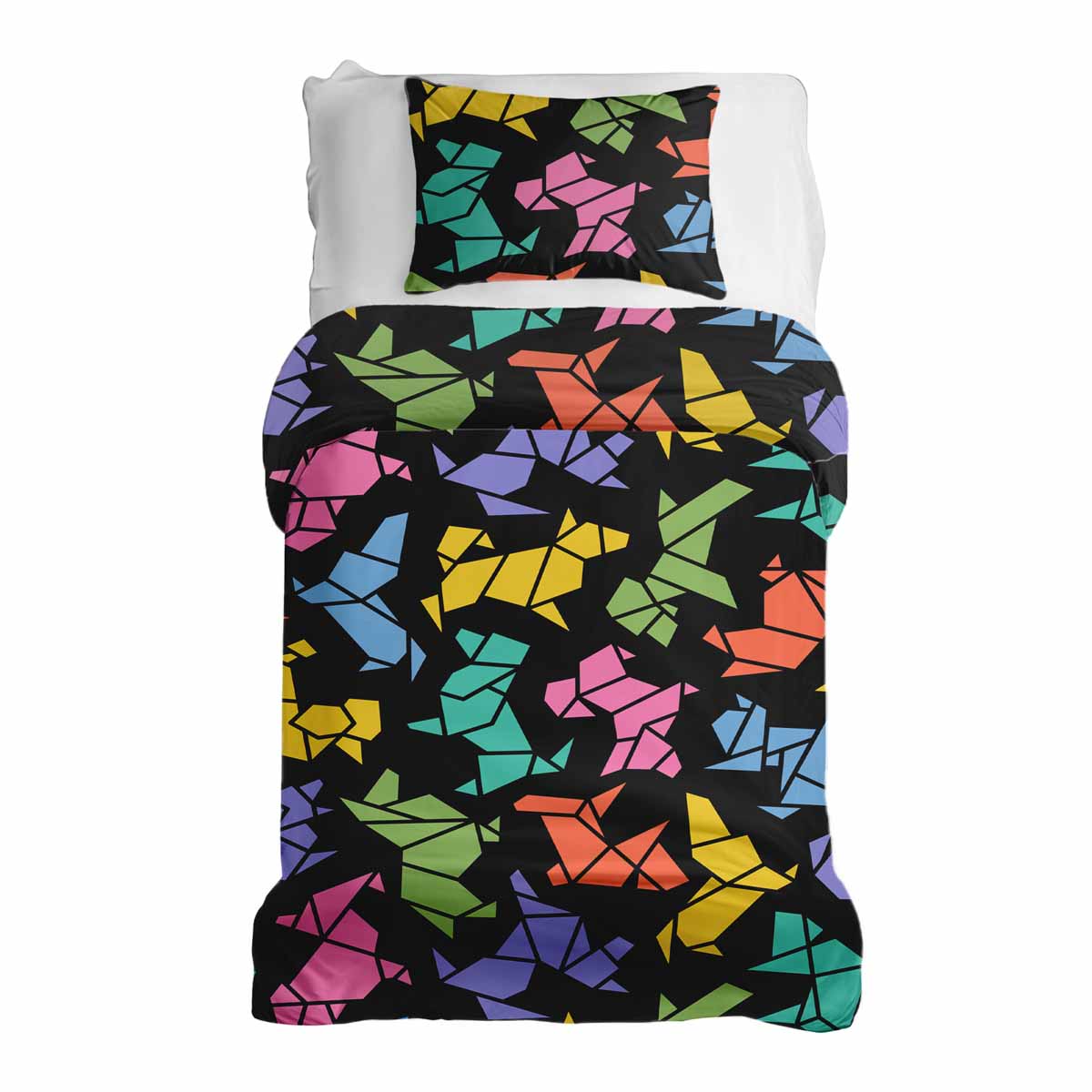 Set de ropa de cama con manta terapéutica Origami perro